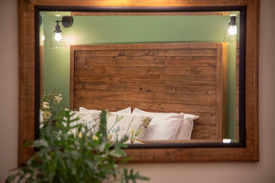 Golden Oak Treehouse bedroom at Glentress Forest