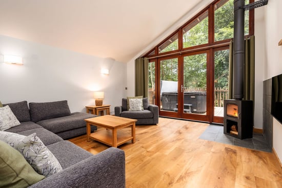 Golden Oak living room at Glentress Forest