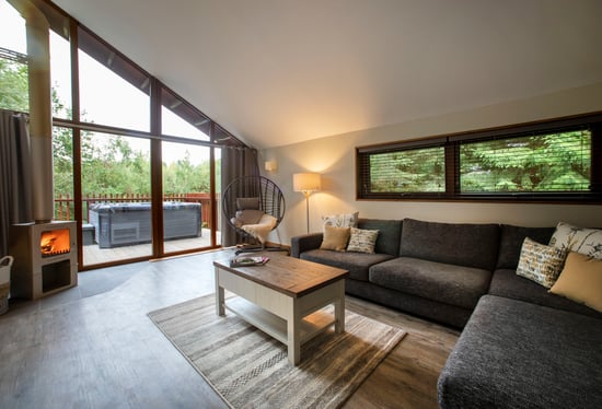 Living area of White Willow Premium, Delamere Forest