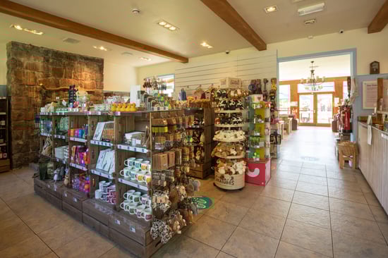 Inside the shop area at Argyll, Forest Holidays