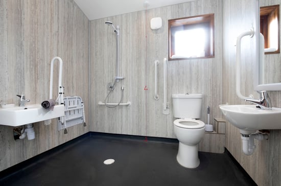Wheelchair-adapted Silver Birch bathroom at Delamere Forest, Cheshire