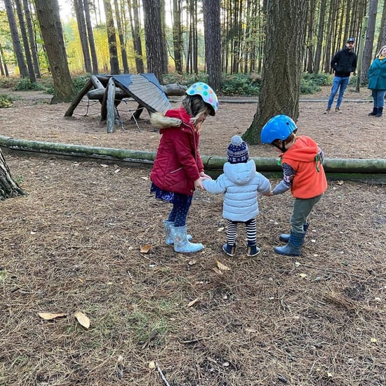 Children playing in the forest