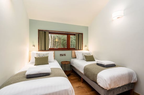 Twin bedroom at Forest Holidays