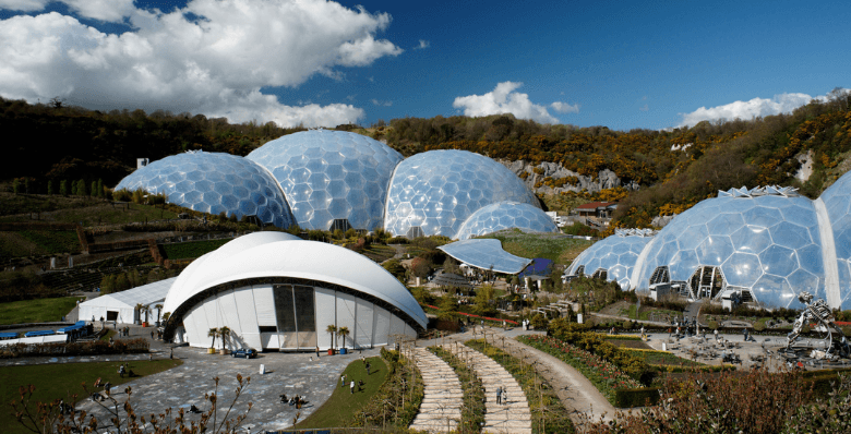 The Eden Project biodomes in Cornwall