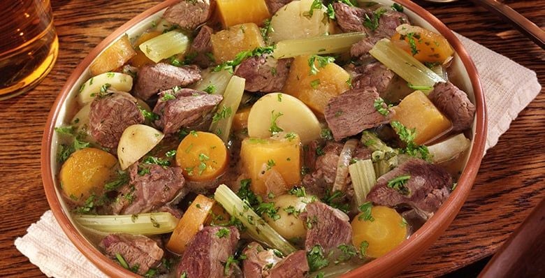 Cawl, a hearty Welsh stew made of meat and vegetables