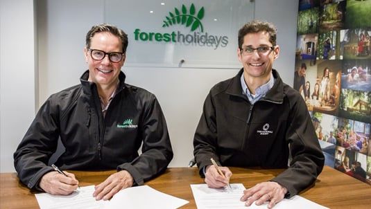 Forst Holidays CEO with The National Forest team member