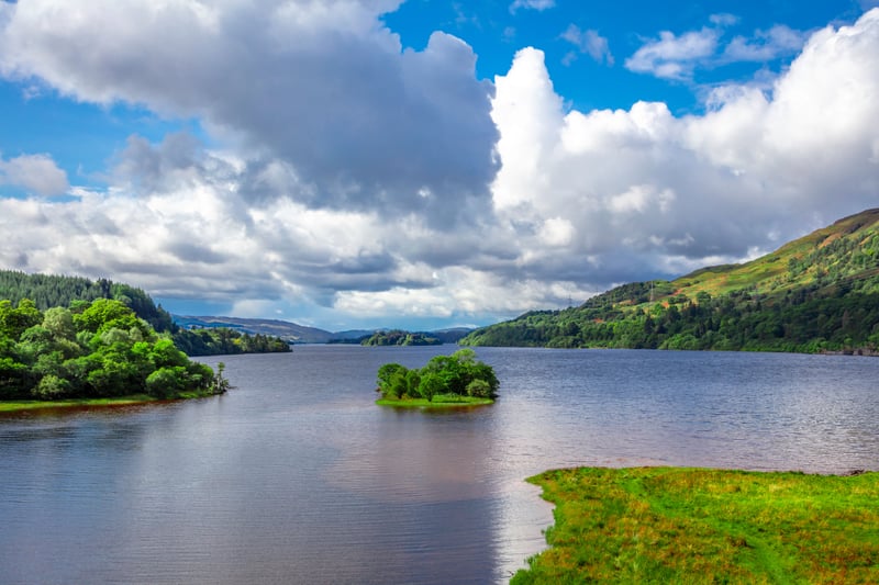 Cloudy day at Loch Awe in Scotland.