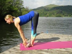 Half forward fold yoga pose