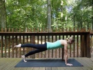 One-legged plank yoga pose