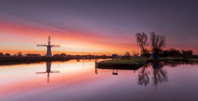 Sunset at The Broads in Norfolk