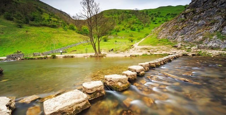 Stepping stones of Dovedale, Peak District