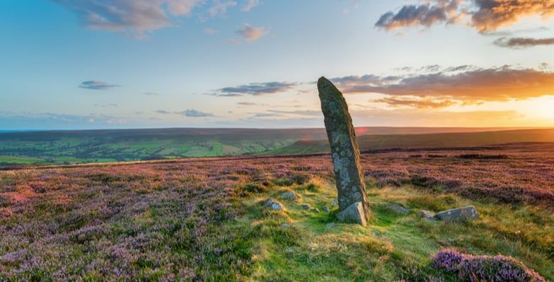 Sunset view of Blakey Topping, North Yorkshire Moors 