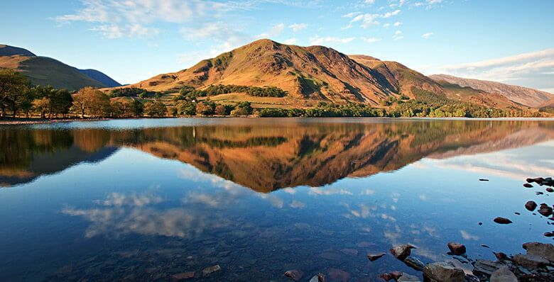 Lake reflection of mountain in the Lake District