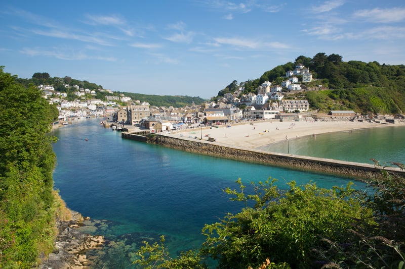 View of seaside town Looe, Cornwall