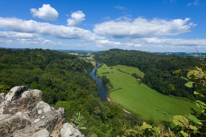 View from Symonds Yat Rock in the Forest of Dean, Gloucestershire.