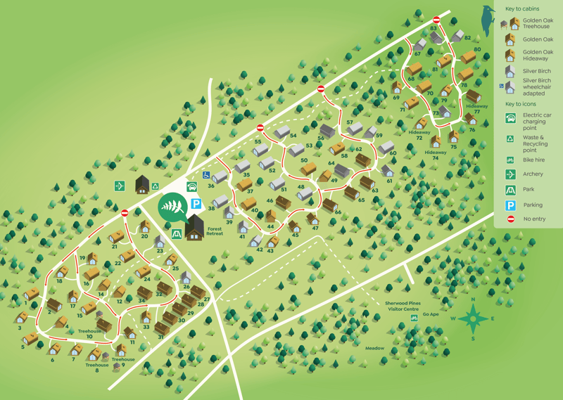 Location map at Sherwood Forest, Forest Holidays