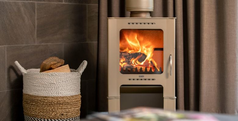 Log burner at Forest Holidays