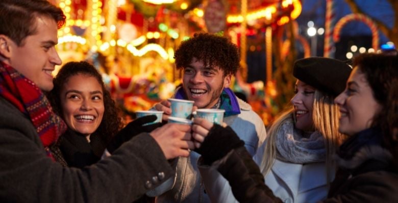 Friends at a Christmas market